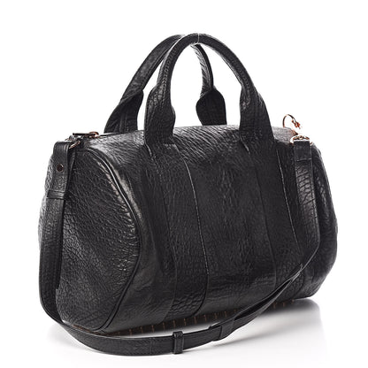 Alexander Wang Pebbled Lambskin Rocco Black Rose Gold Hardware 3 of 9