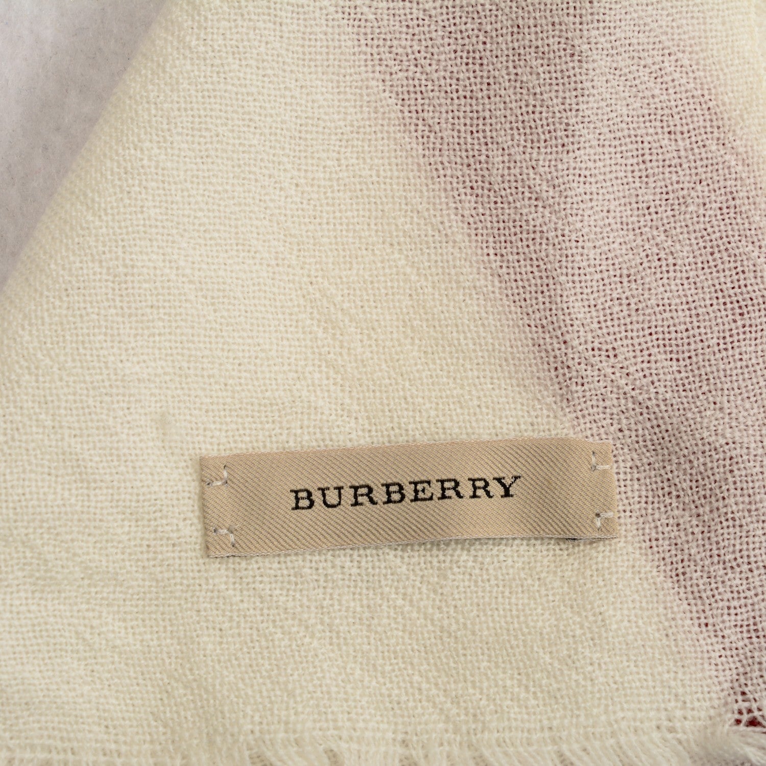 Burberry Extra Fine Wool Giant Check Scarf Ivory 4 of 4