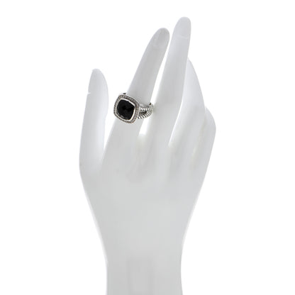 David Yurman Sterling Silver Diamond Black Onyx 11mm Albion Ring 54 6.75 2 of 4