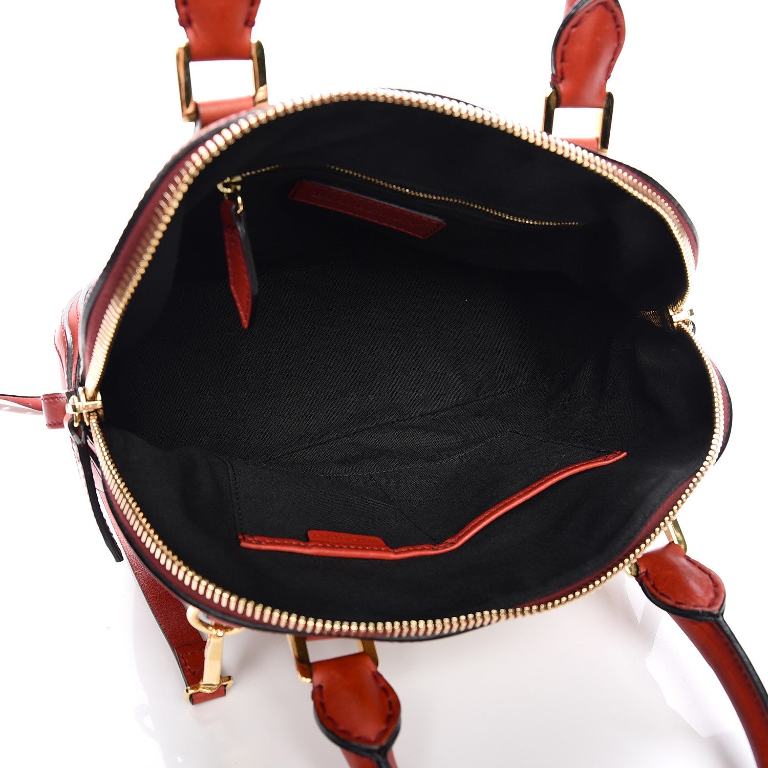 Burberry Bridle Calfskin House Check Small Orchard Bowling Bag Red 6 of 13