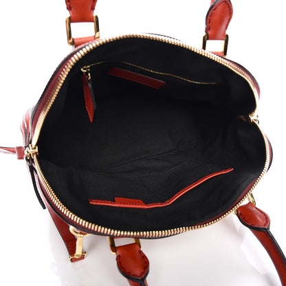 Burberry Bridle Calfskin House Check Small Orchard Bowling Bag Red 6 of 13