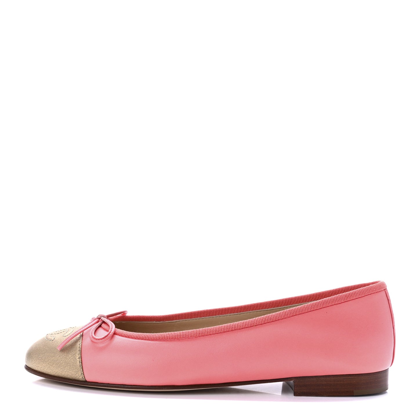 Calfskin Cap Toe Ballerina Flats 37 Pink