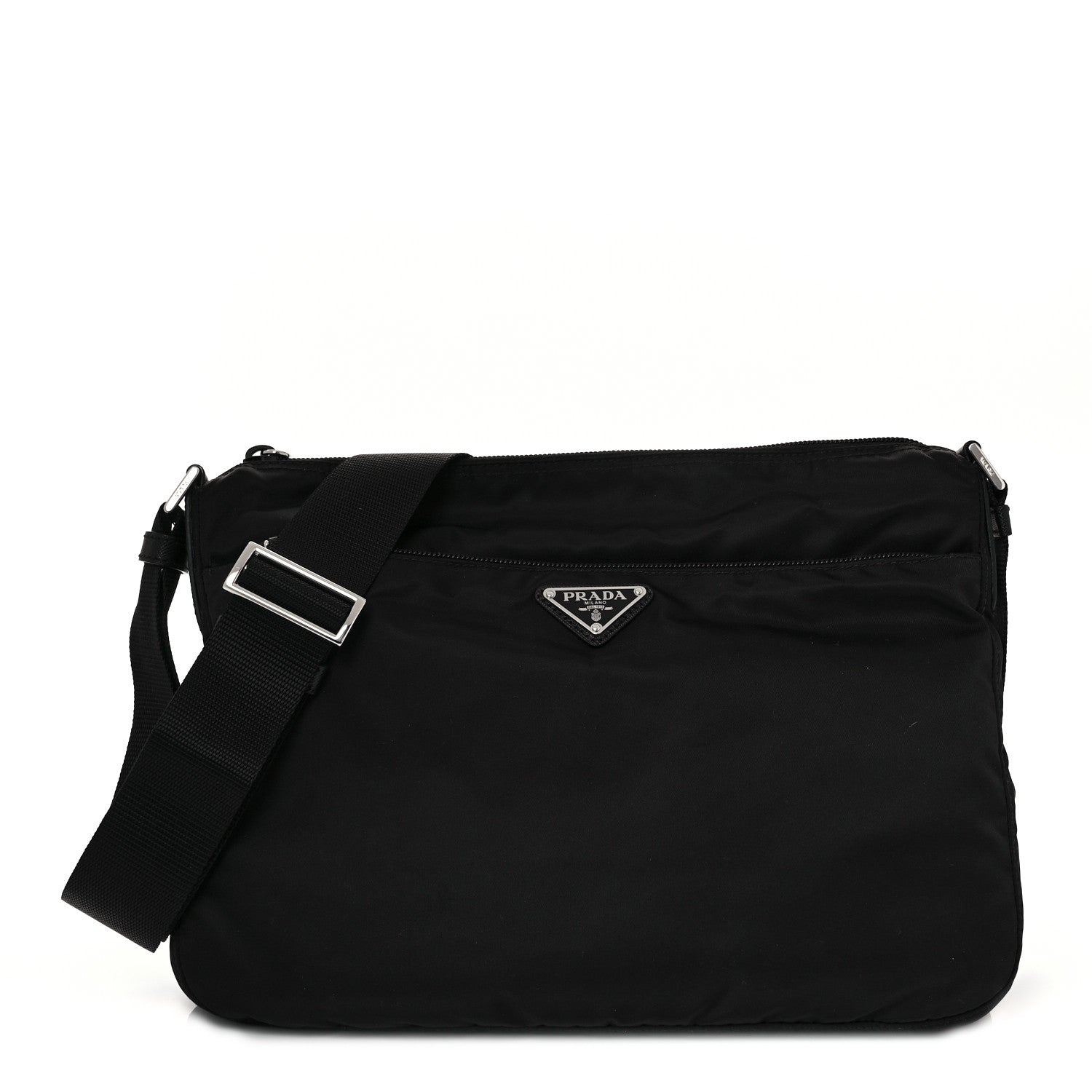 Prada Tessuto Nylon Messenger Bag Black 1 of 16