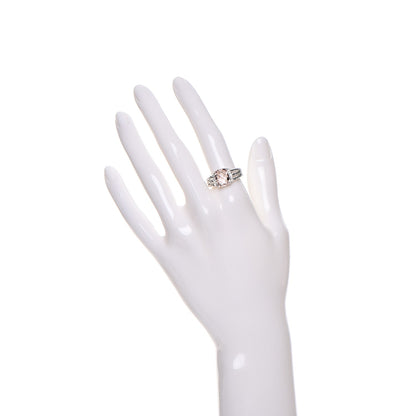 David Yurman Sterling Silver Diamond Morganite 10mm Petite Wheaton Ring 57 8 2 of 5