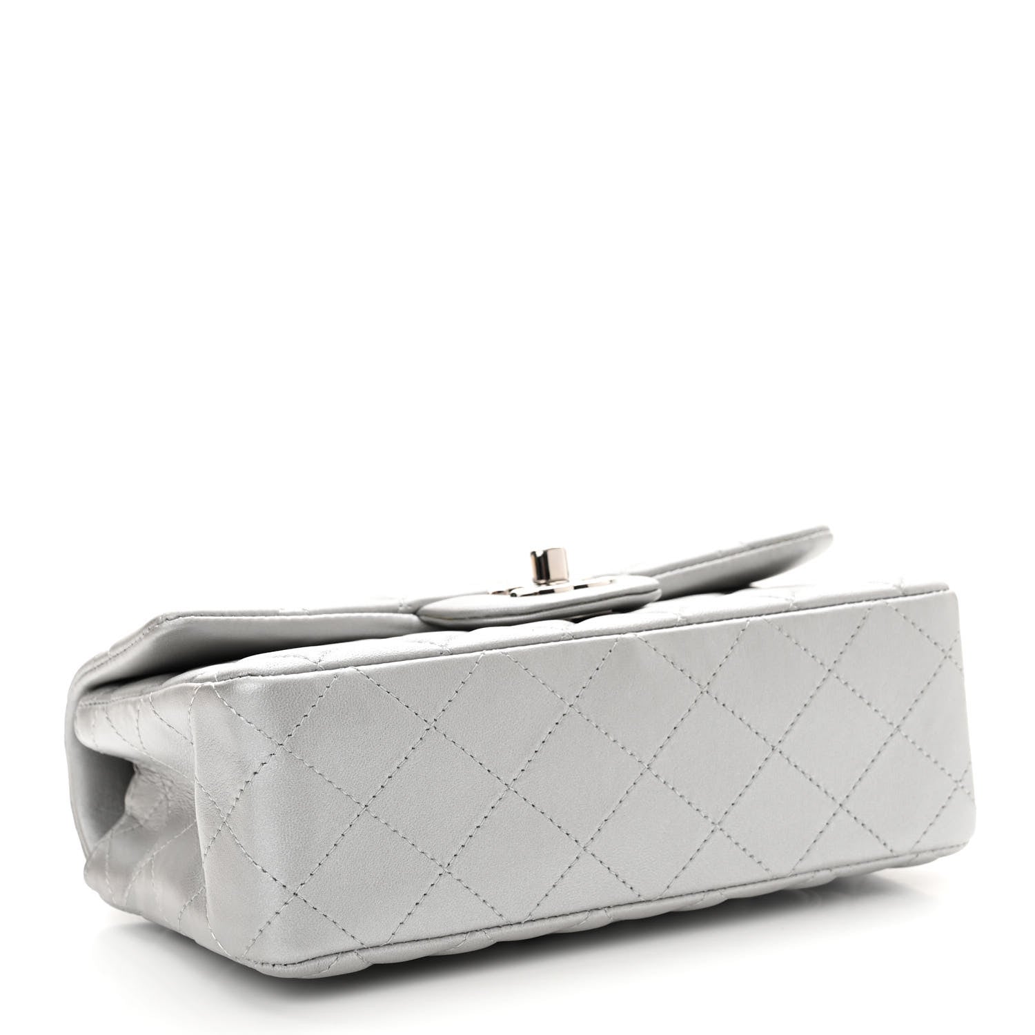 Chanel Metallic Lambskin Quilted Mini Rectangular Flap Silver 4 of 11