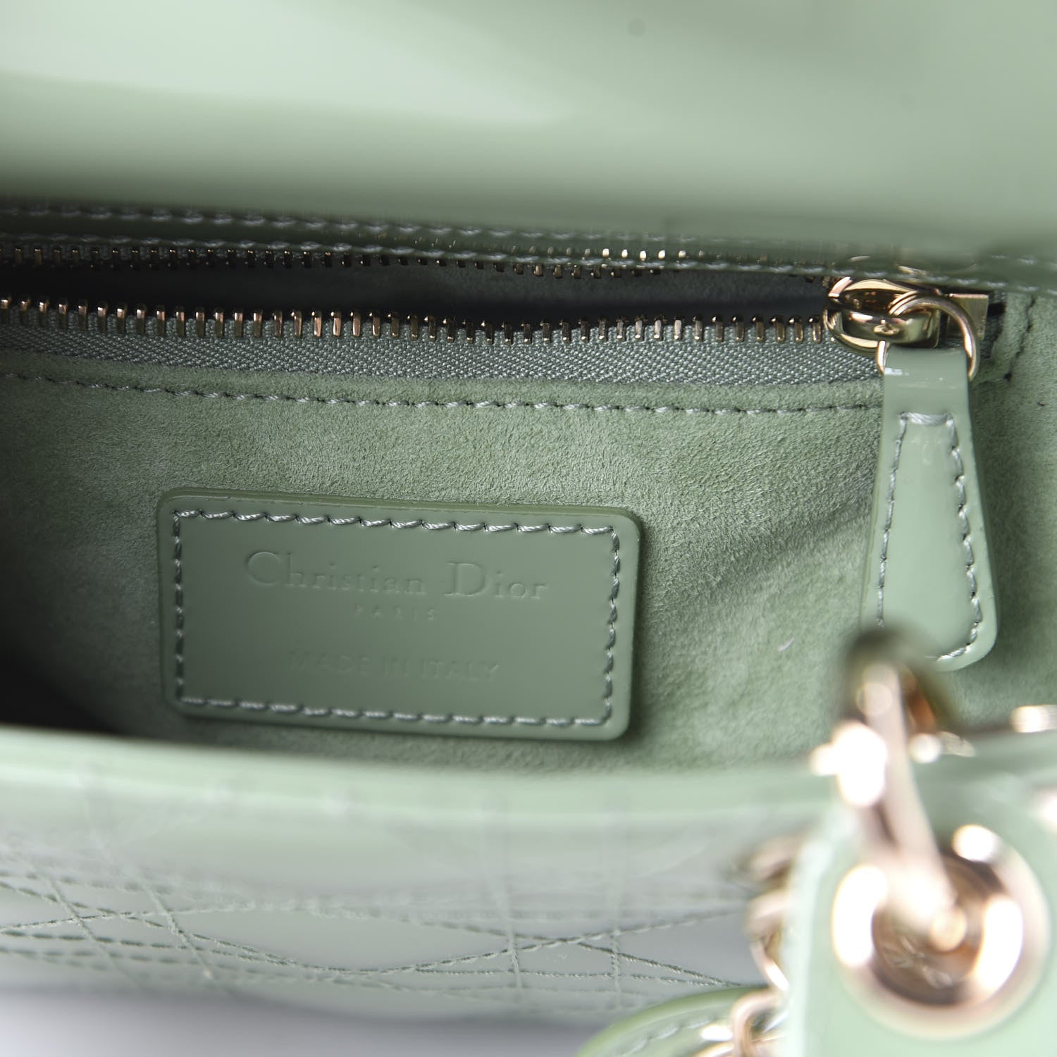 Christian Dior Patent Cannage Mini Lady Dior Mint Green 8 of 10