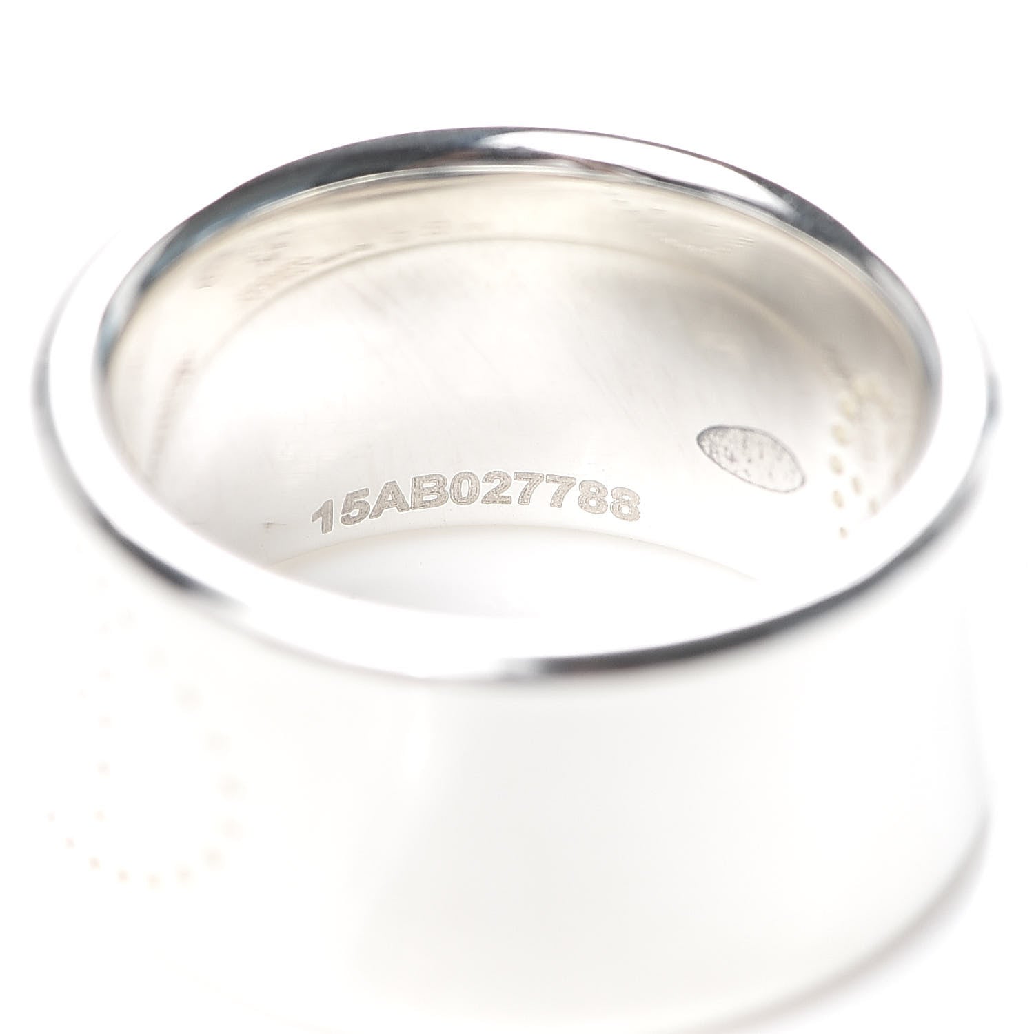 Hermes Sterling Silver GM Eclipse Ruban Ring 53 6.5 4 of 6