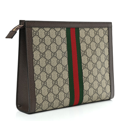 Gucci GG Supreme Monogram Web Ophidia Pouch Brown 3 of 7