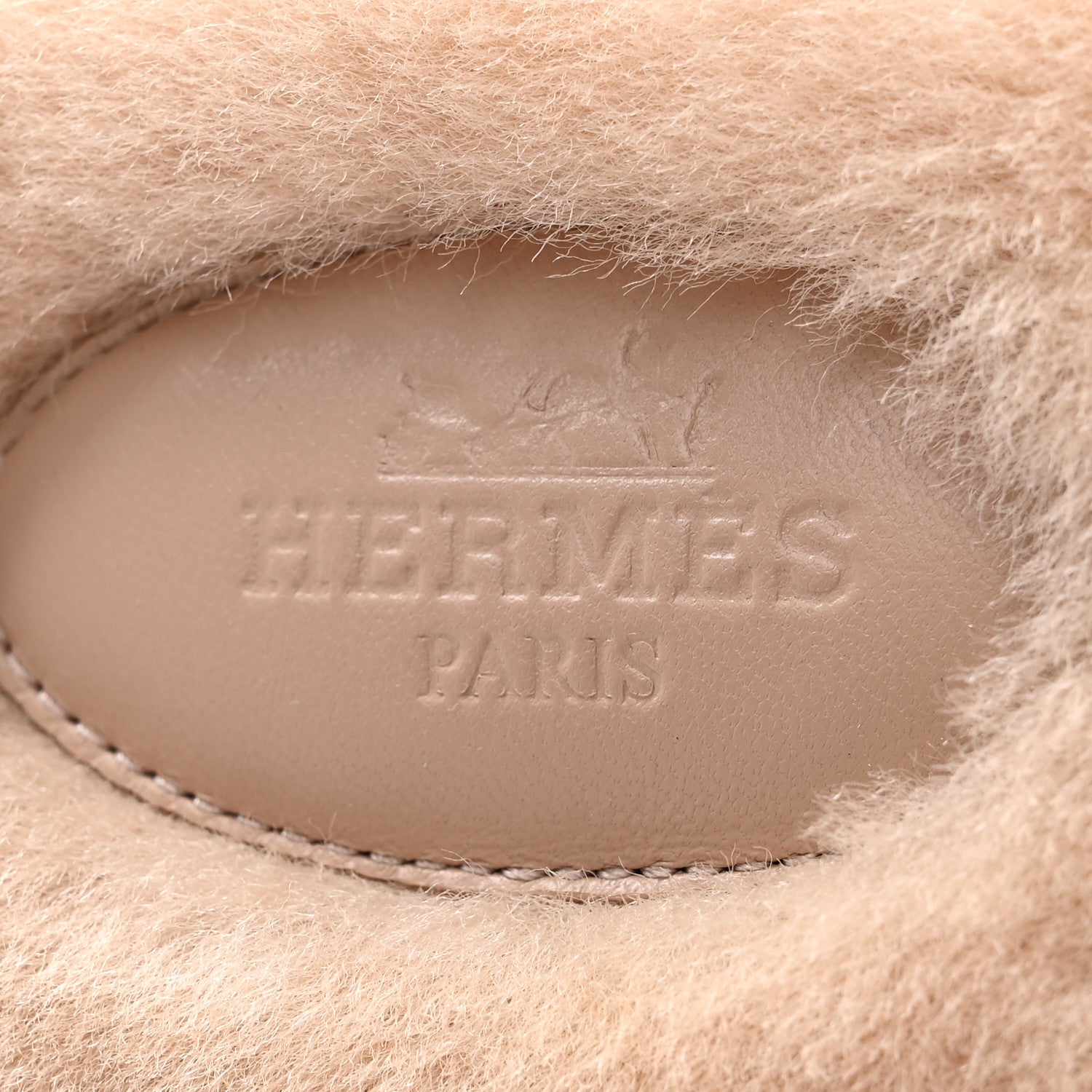 Hermes Woolskin Oran Sandals 37.5 Beige Argile 6 of 8