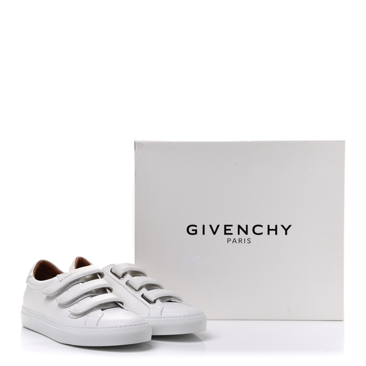 Calfskin Velcro Strap Mens Urban Street Sneakers 44 White