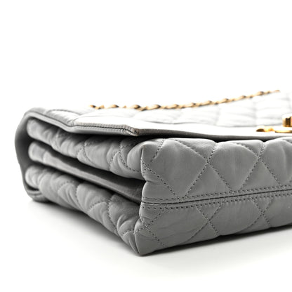 Chanel Calfskin Quilted Jumbo Soft Elegance Flap Grey 9 of 11