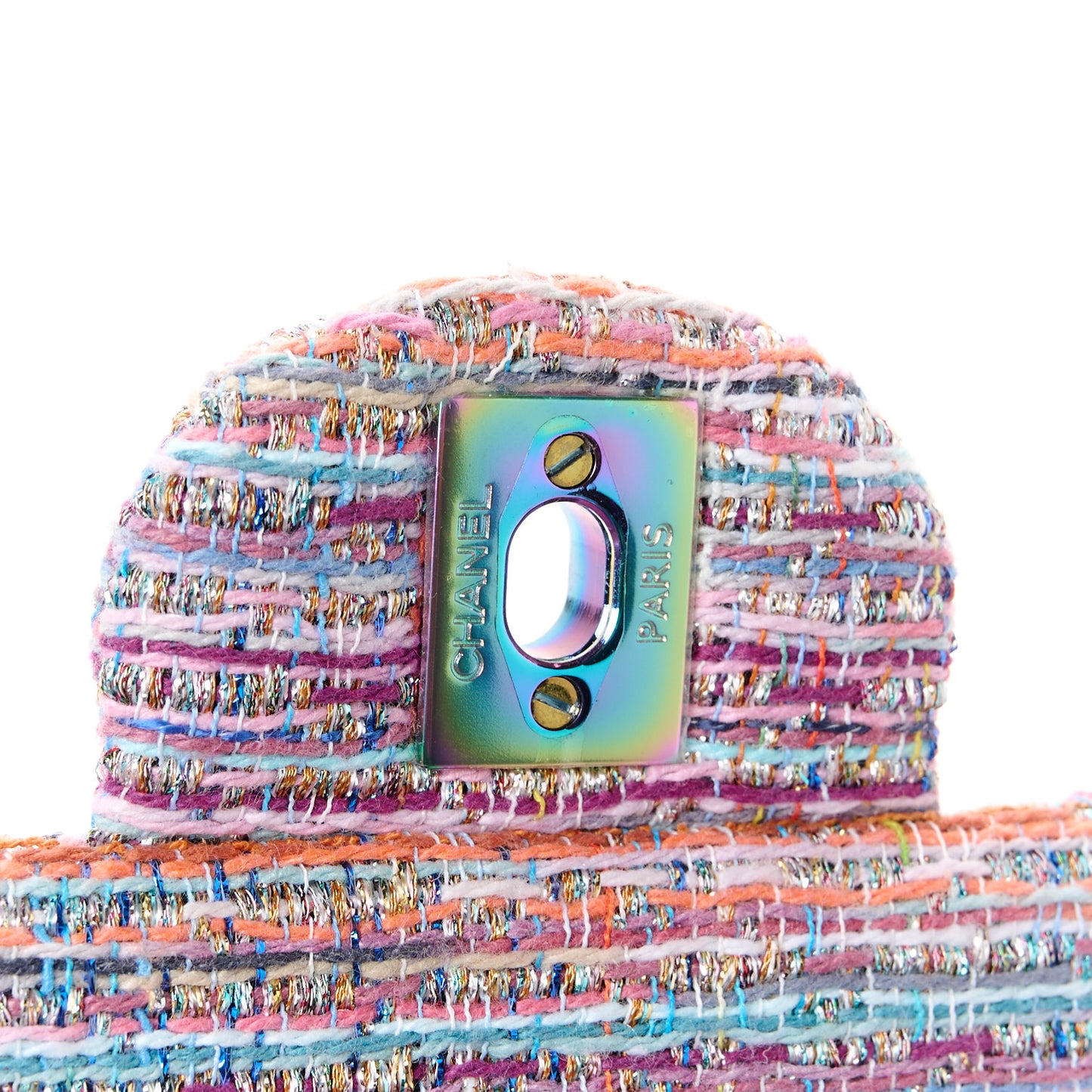 Tweed Quilted Mini Rectangular Flap Blue Pink Orange