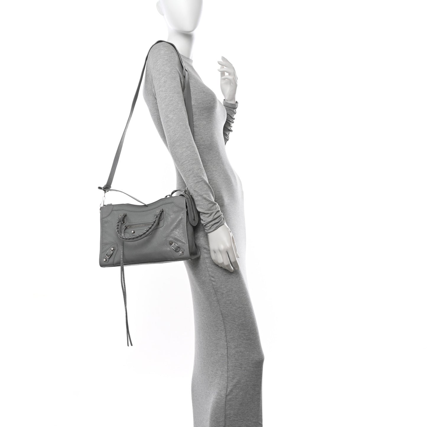 Agneau Classic Silver Hardware S City Gris Haussmannien