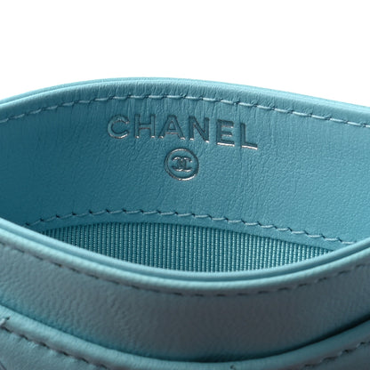 Chanel Lambskin Quilted Card Holder Neon Blue 13 of 16