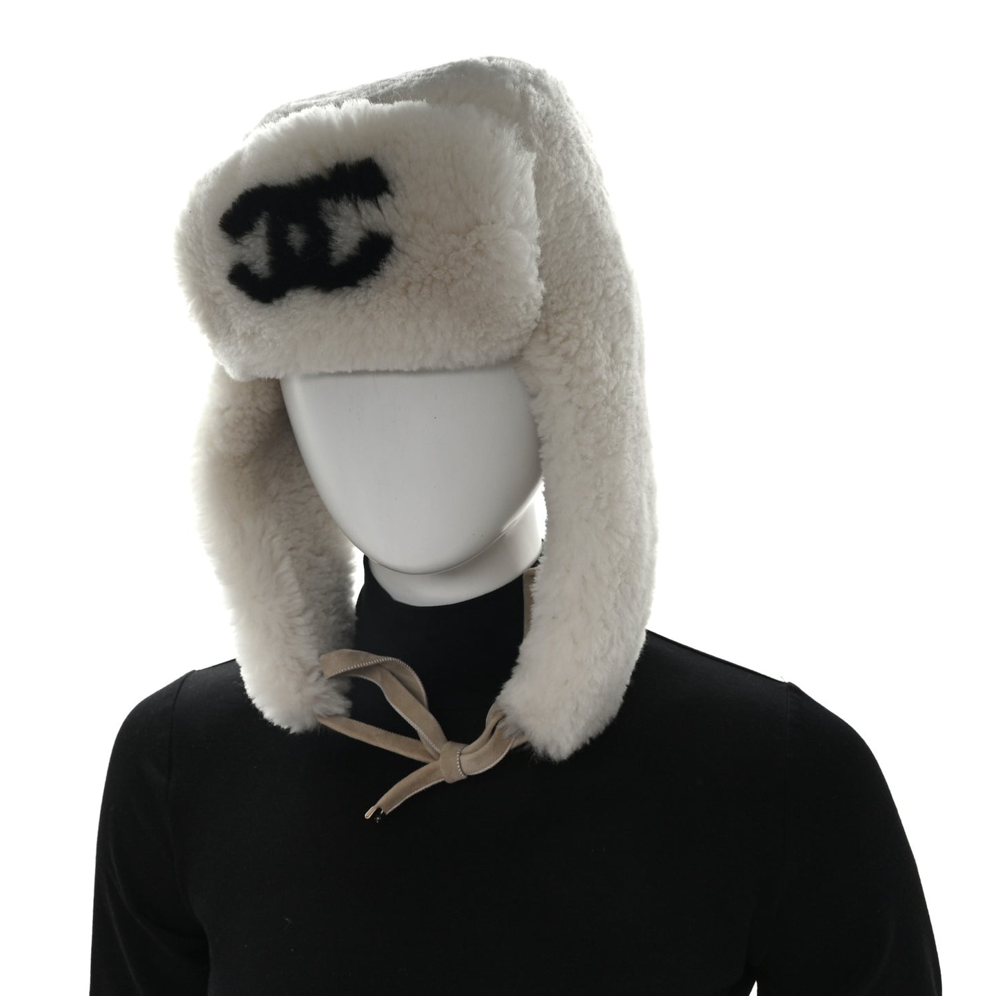 Shearling CC Trapper Hat S White