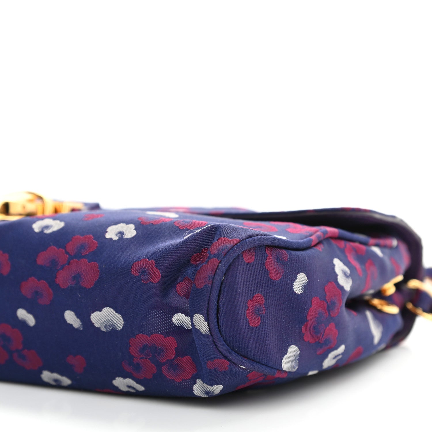 Prada Tessuto Nylon Jacquard Floral Print Shoulder Bag Viola 9 of 10