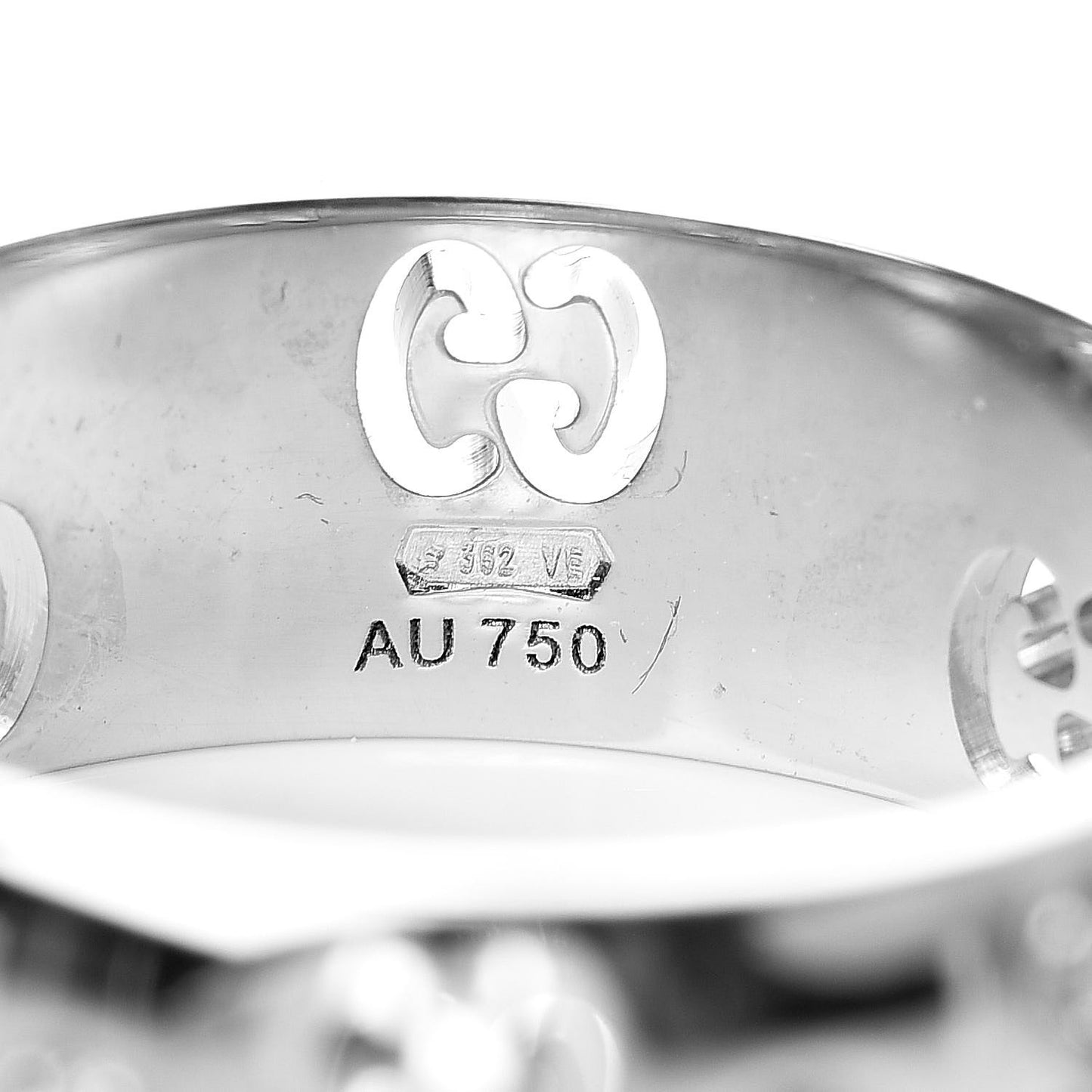 18K White Gold Diamond 6mm Icon Band Ring 50 5.5