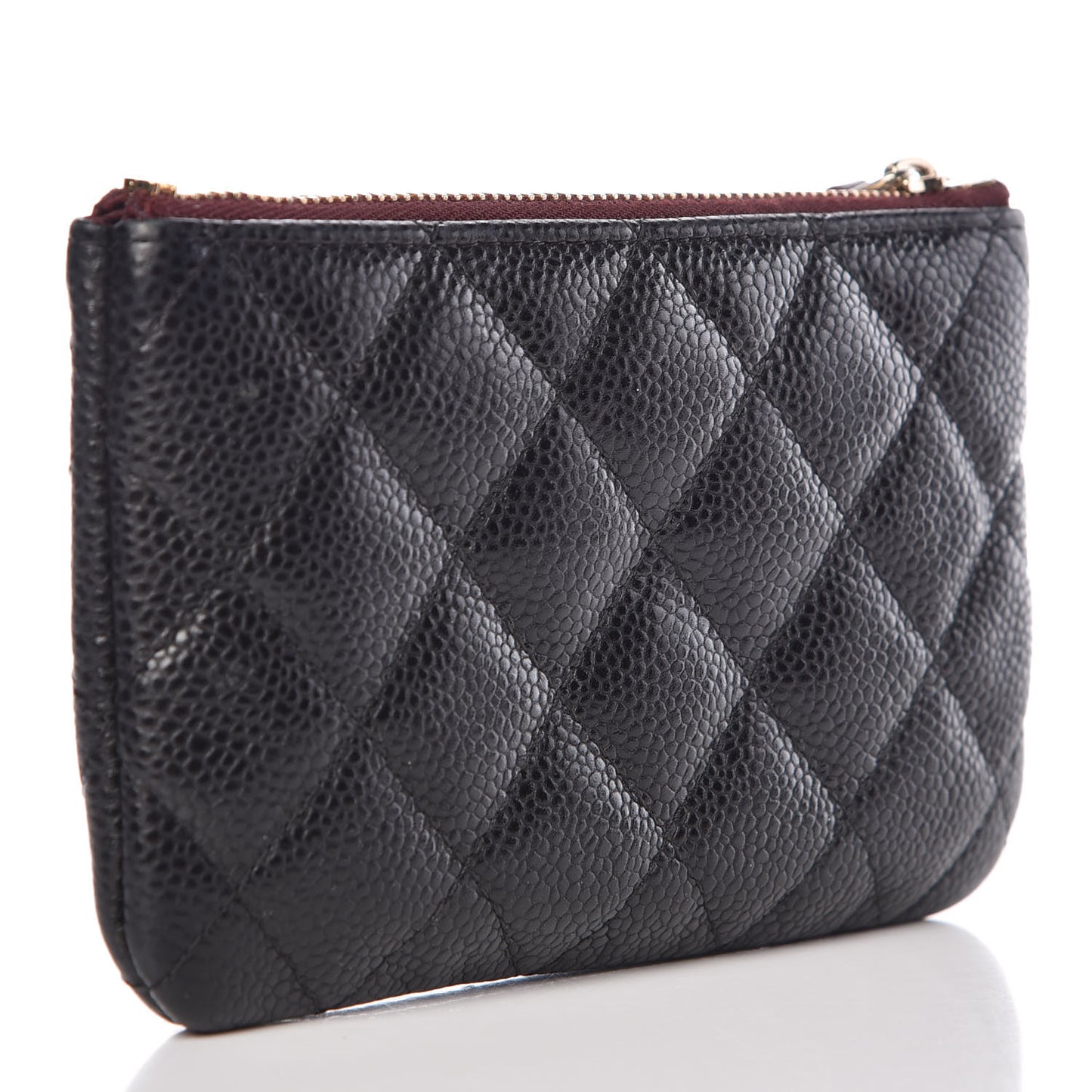 Caviar Quilted Small Cosmetic Case Black