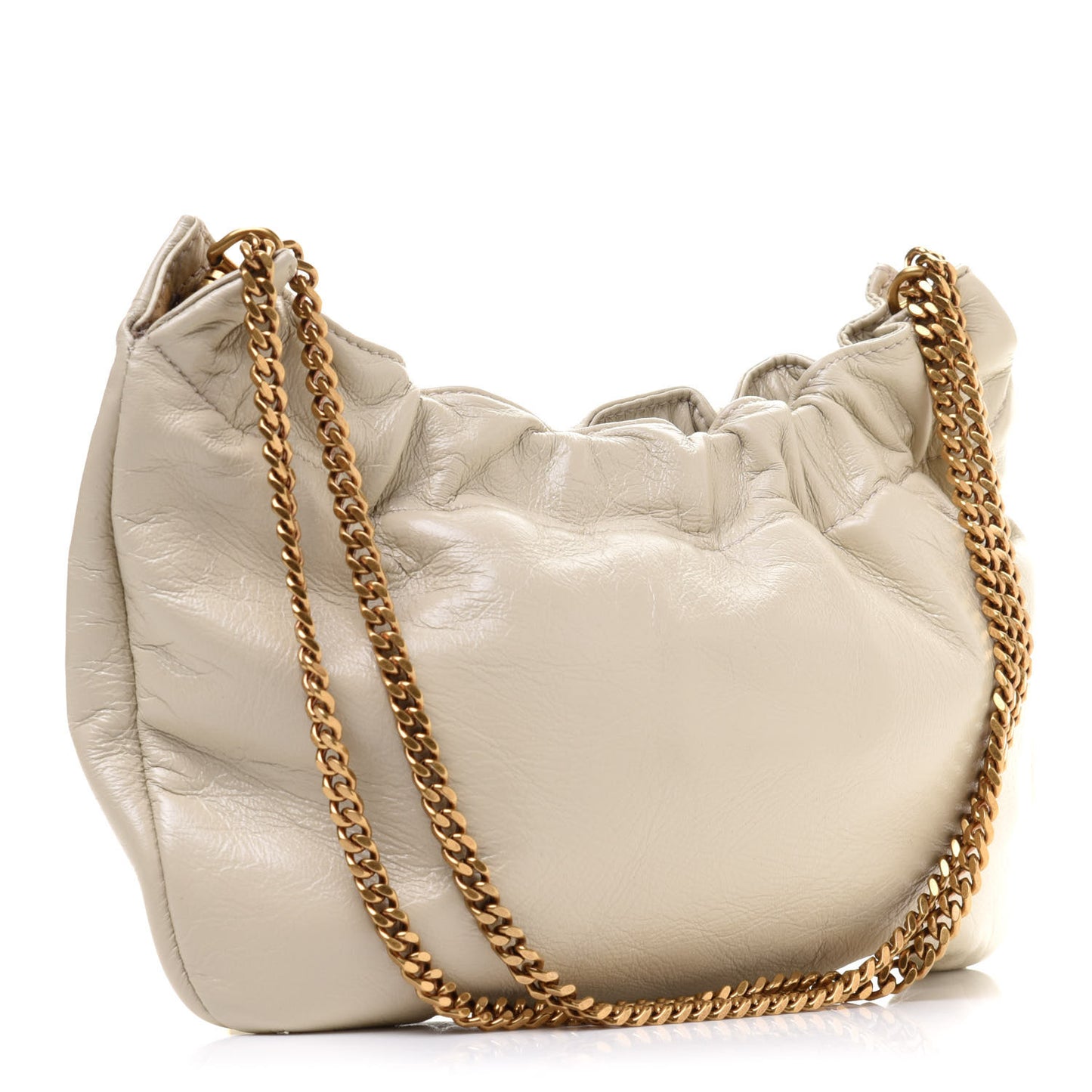 Calfskin Pac Pac Ruched Hobo Winter White