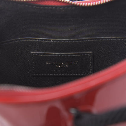 Saint Laurent Patent Crocodile Embossed Sac Coeur Heart Shaped Clutch Red 6 of 10