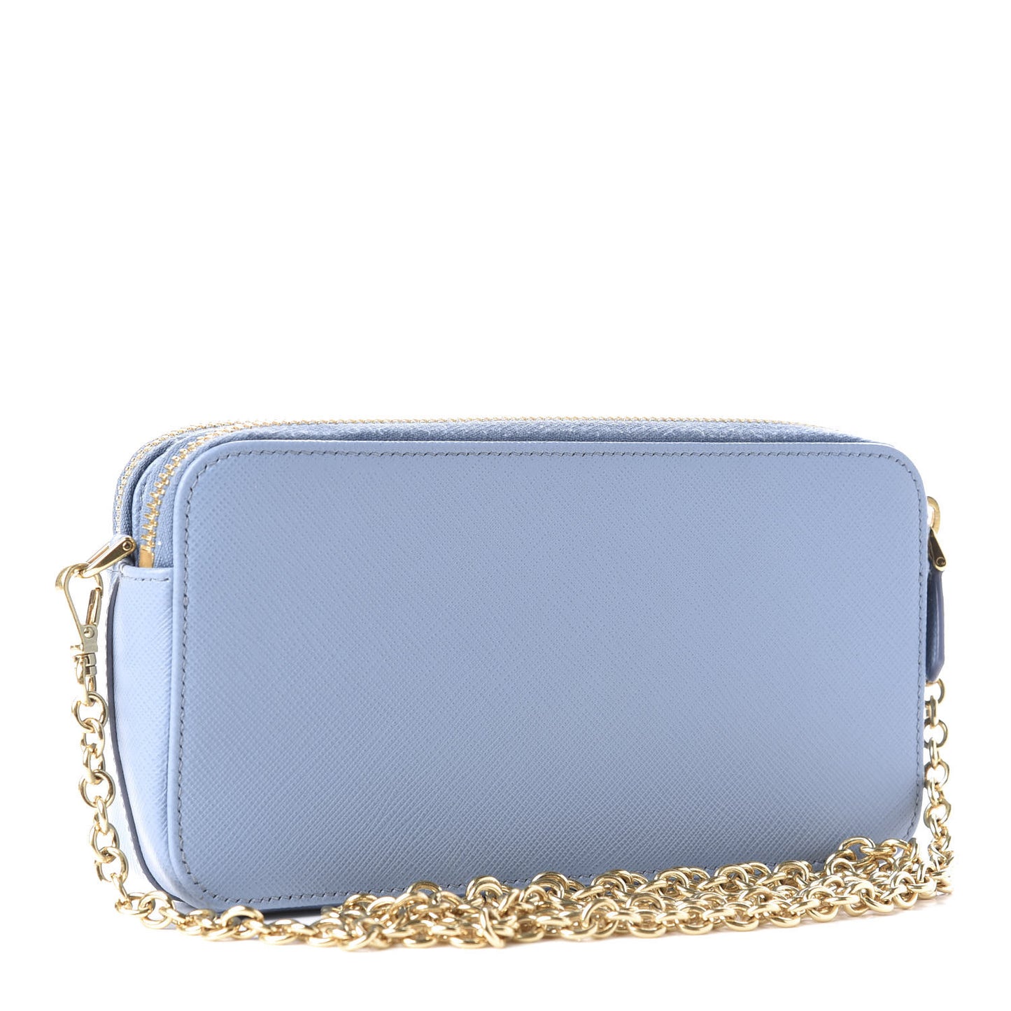 Saffiano Lux Mini Double Zip Chain Crossbody Bag Mare