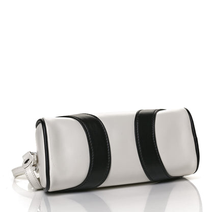Prada Soft Calfskin Bowling Crossbody Bag White Black 4 of 11