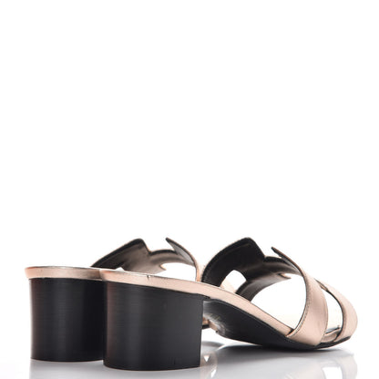 Hermes Metallic Nappa Oasis Sandals 36 Or Rose 4 of 10