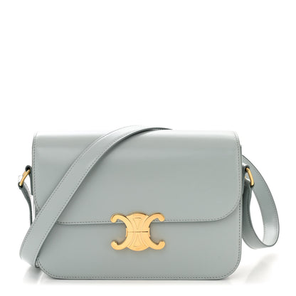 Celine Shiny Calfskin Medium Triomphe Soft Blue 1 of 11