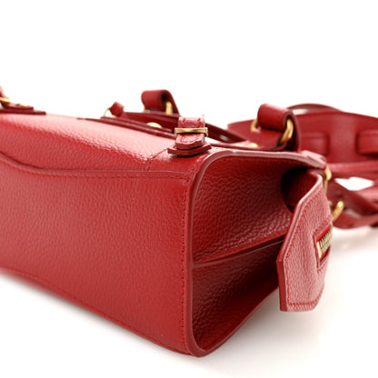 Balenciaga Grained Calfskin Neo Classic Gold Hardware Nano City Crossbody Medium Red 10 of 10