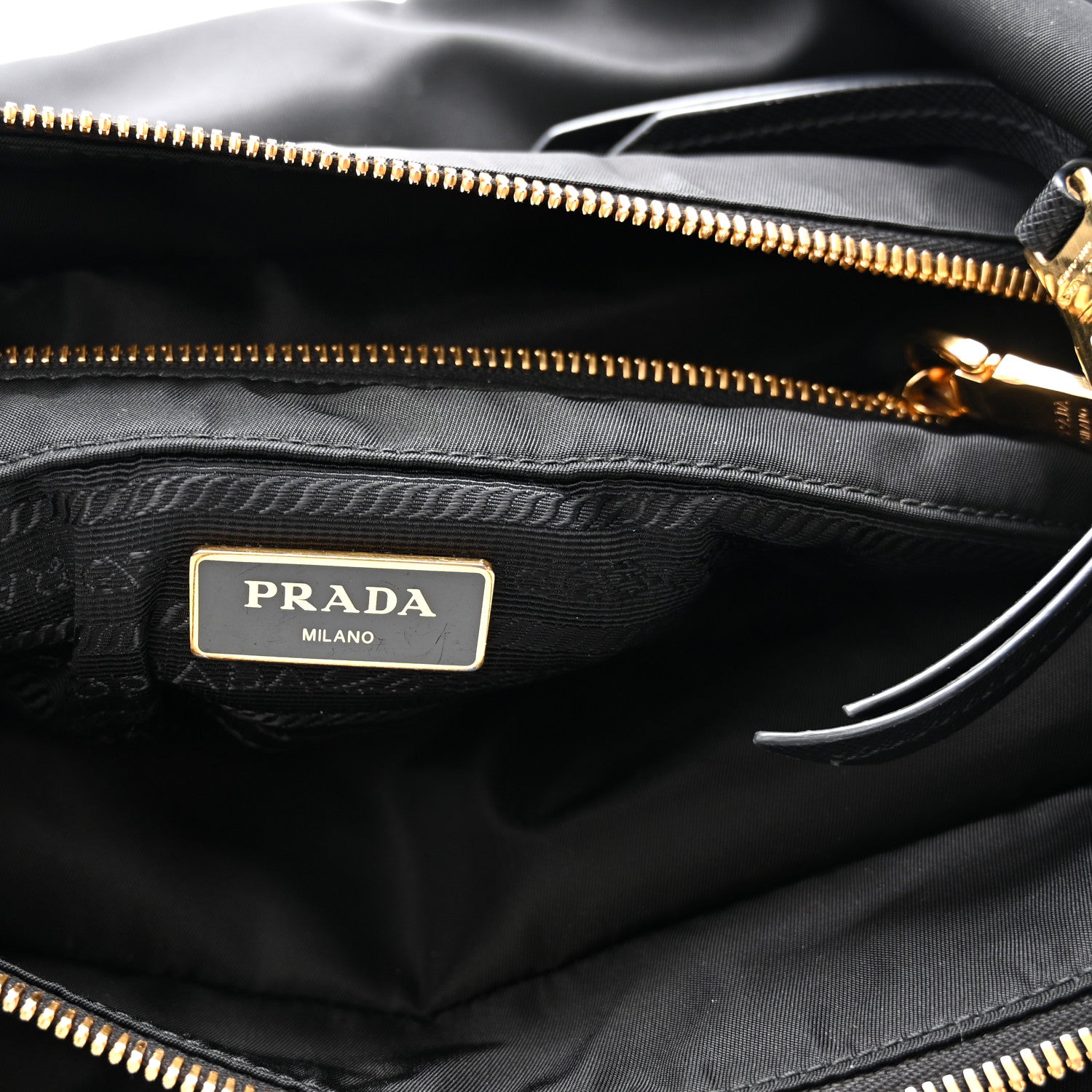 Prada Tessuto Nylon Saffiano Tote Black 6 of 10