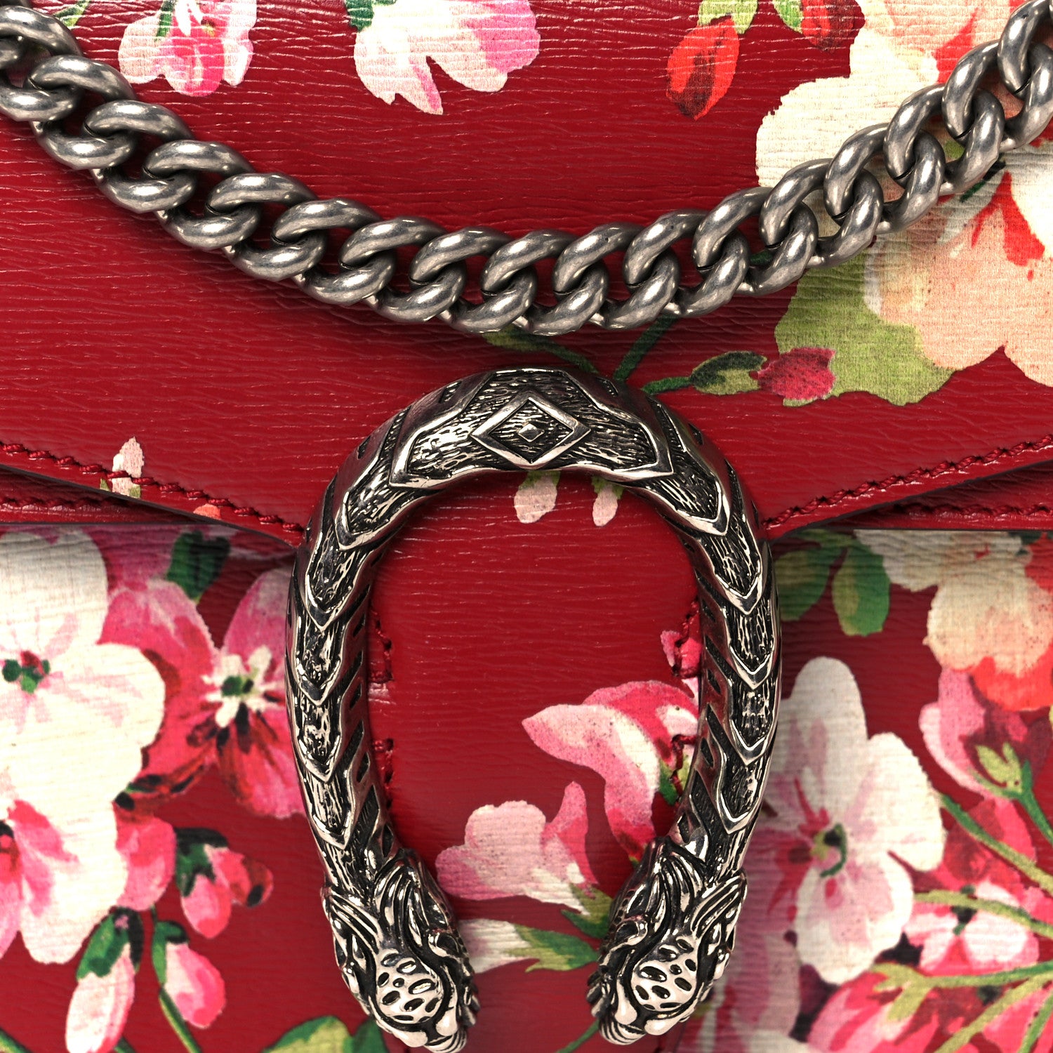 Gucci Calfskin Blooms Print Small Dionysus Shoulder Bag Romantic Cherry Multicolor 9 of 11