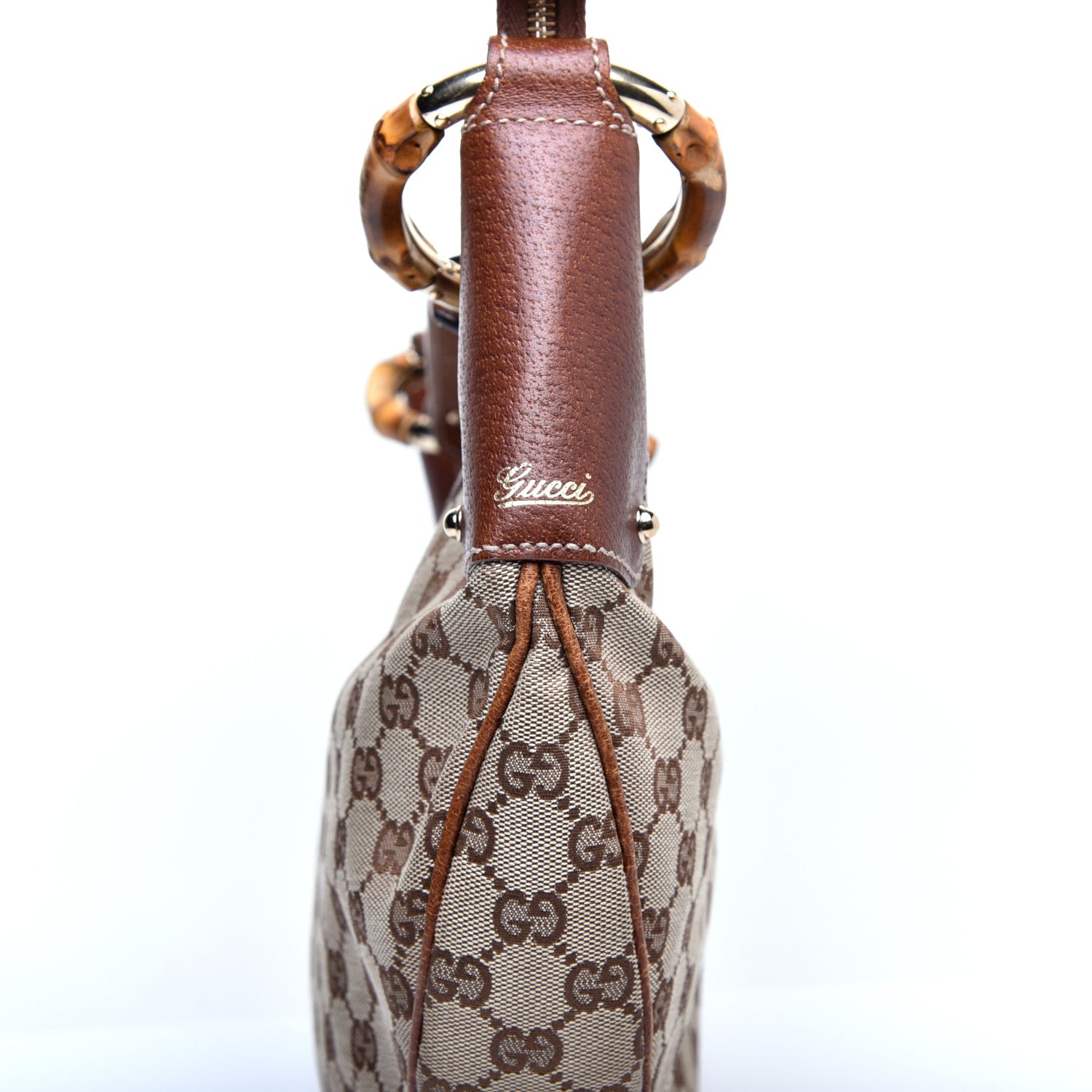 Gucci Monogram Bamboo Ring Hobo Brown 10 of 11