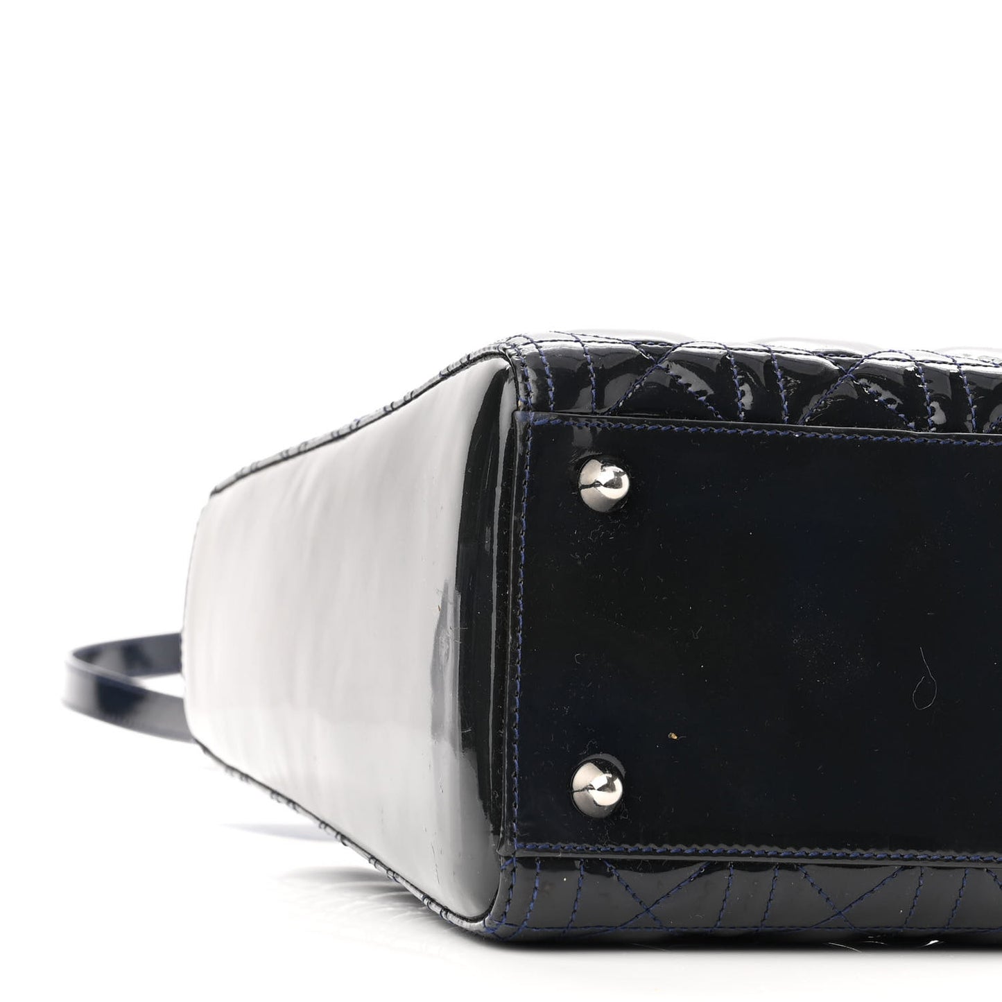 Patent Cannage Large Lady Dior Navy Blue