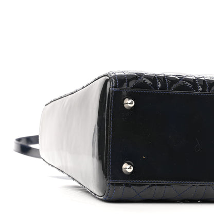 Christian Dior Patent Cannage Large Lady Dior Navy Blue 9 of 11