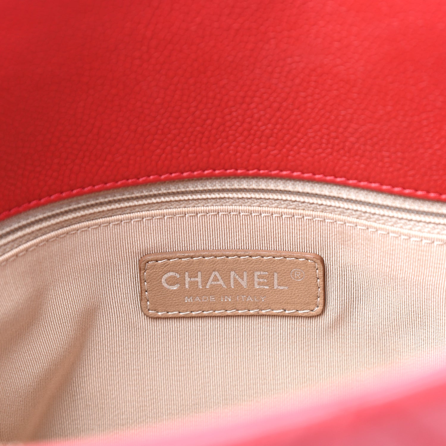 Chanel Caviar Quilted Timeless CC Shopping Tote Red 6 of 10