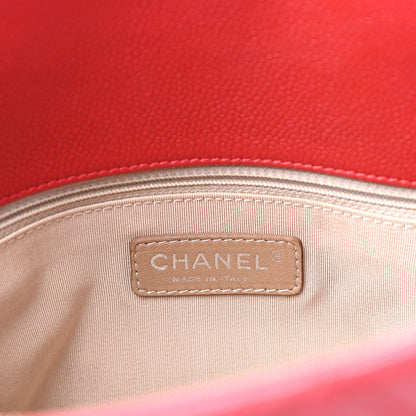 Chanel Caviar Quilted Timeless CC Shopping Tote Red 6 of 10