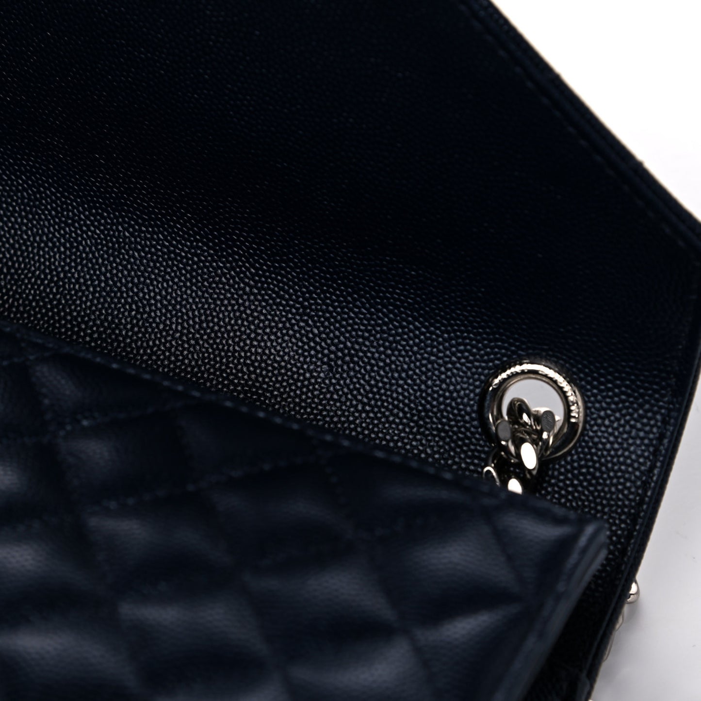 Grain De Poudre Textured Mixed Matelasse Triquilt Medium Monogram Satchel Deep Marine