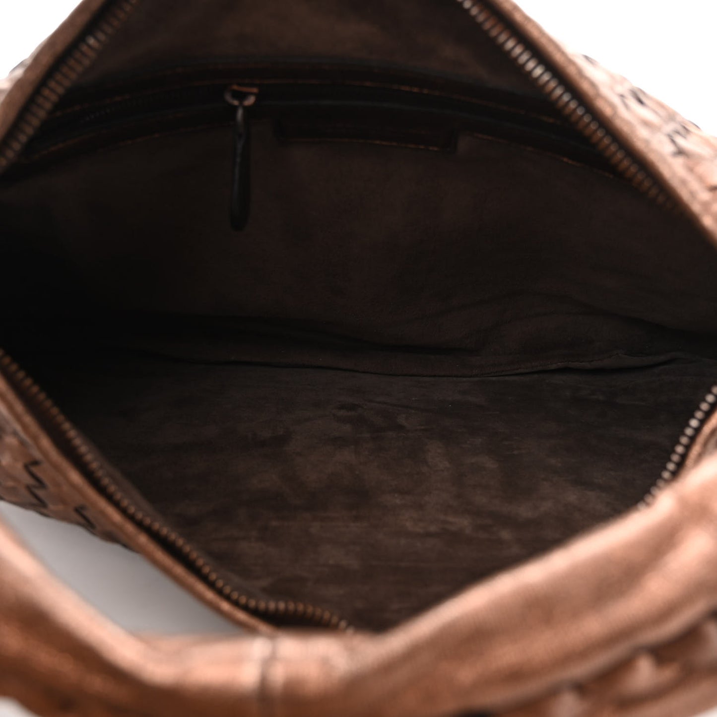 Metallic Nappa Intrecciato Medium Veneta Hobo Copper