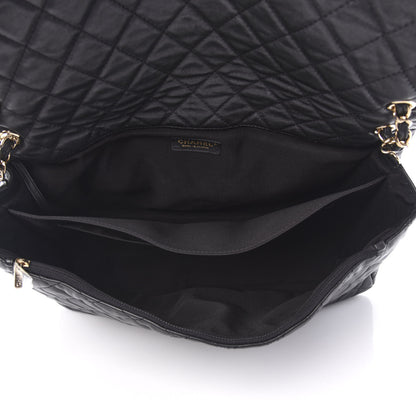 Chanel Calfskin Quilted XXL Travel Flap Bag Black 5 of 13