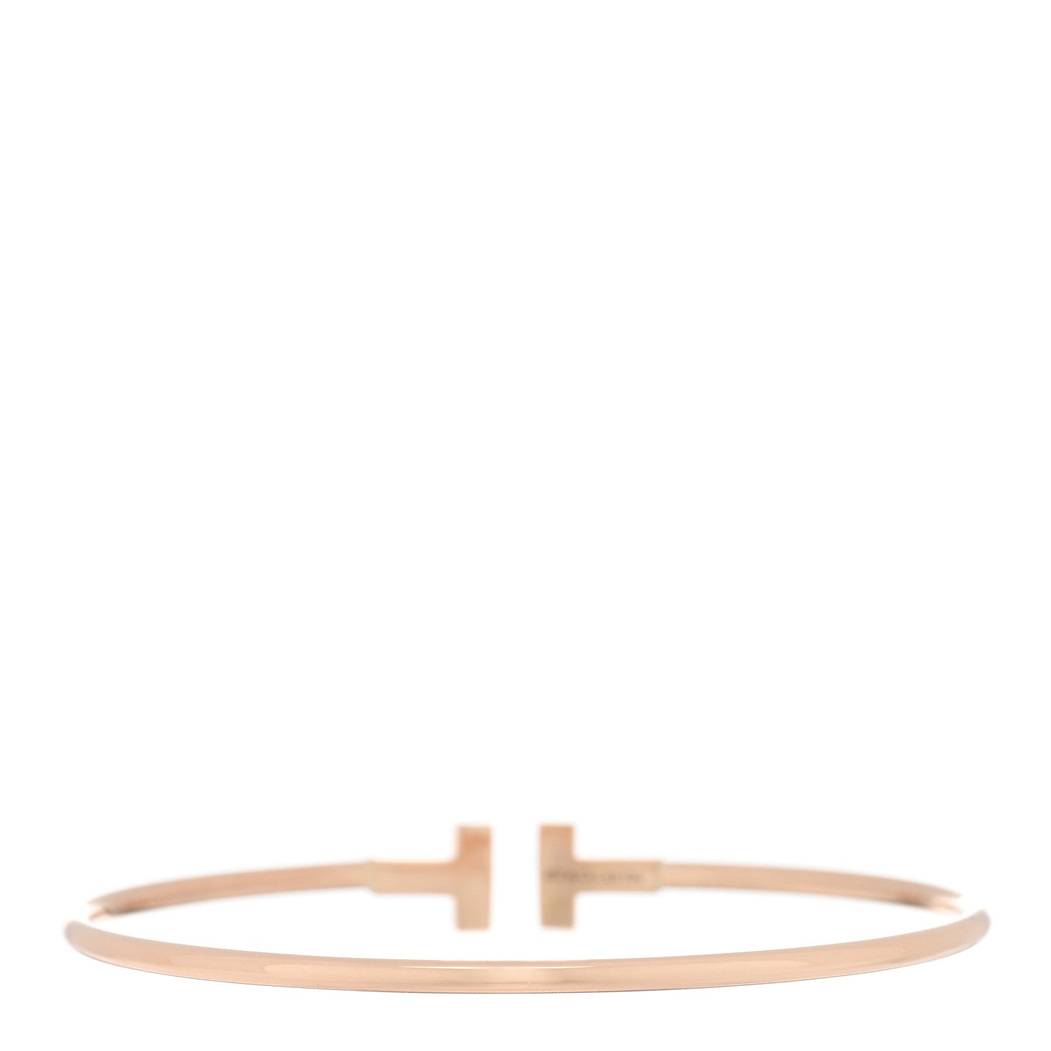Tiffany 18K Rose Gold Narrow T Wire Bracelet 2 of 3