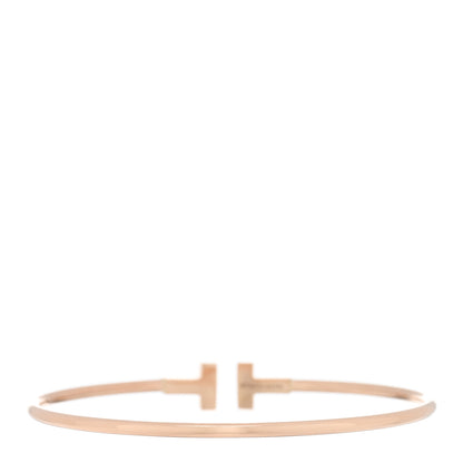 Tiffany 18K Rose Gold Narrow T Wire Bracelet 2 of 3