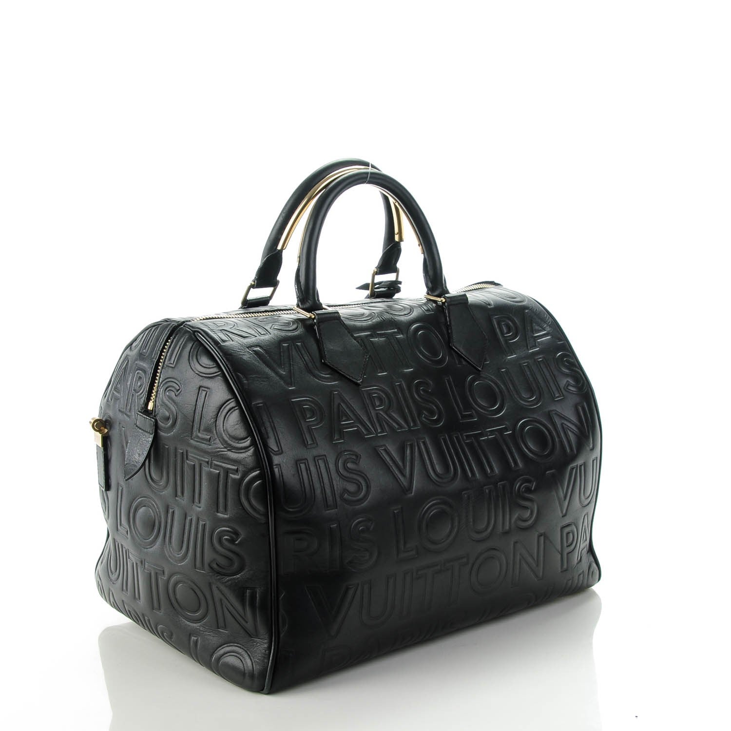Louis Vuitton Calfskin Embossed Speedy Cube 30 Black 3 of 9