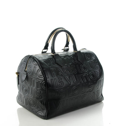 Louis Vuitton Calfskin Embossed Speedy Cube 30 Black 3 of 9