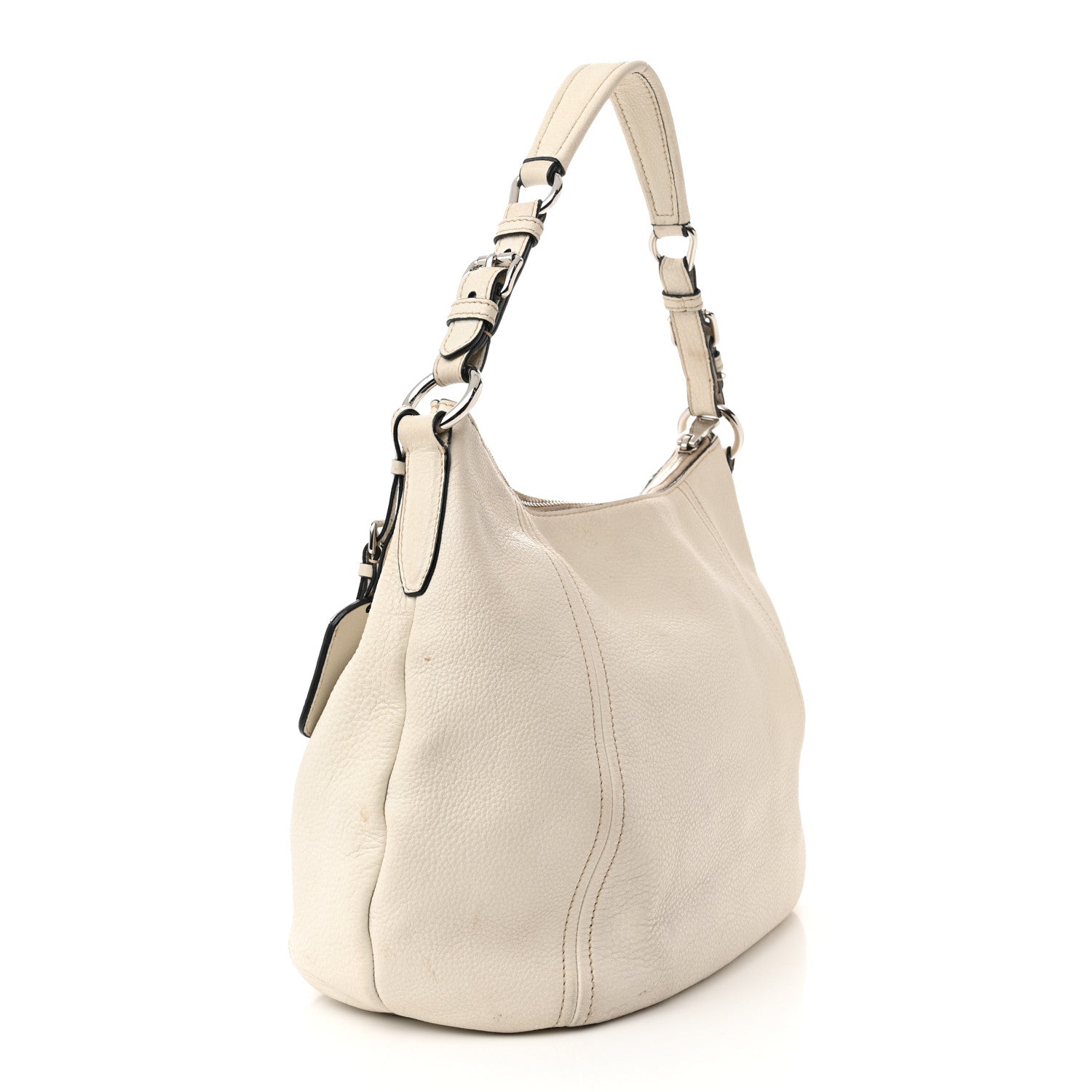 Prada Vitello Daino Hobo White 3 of 26