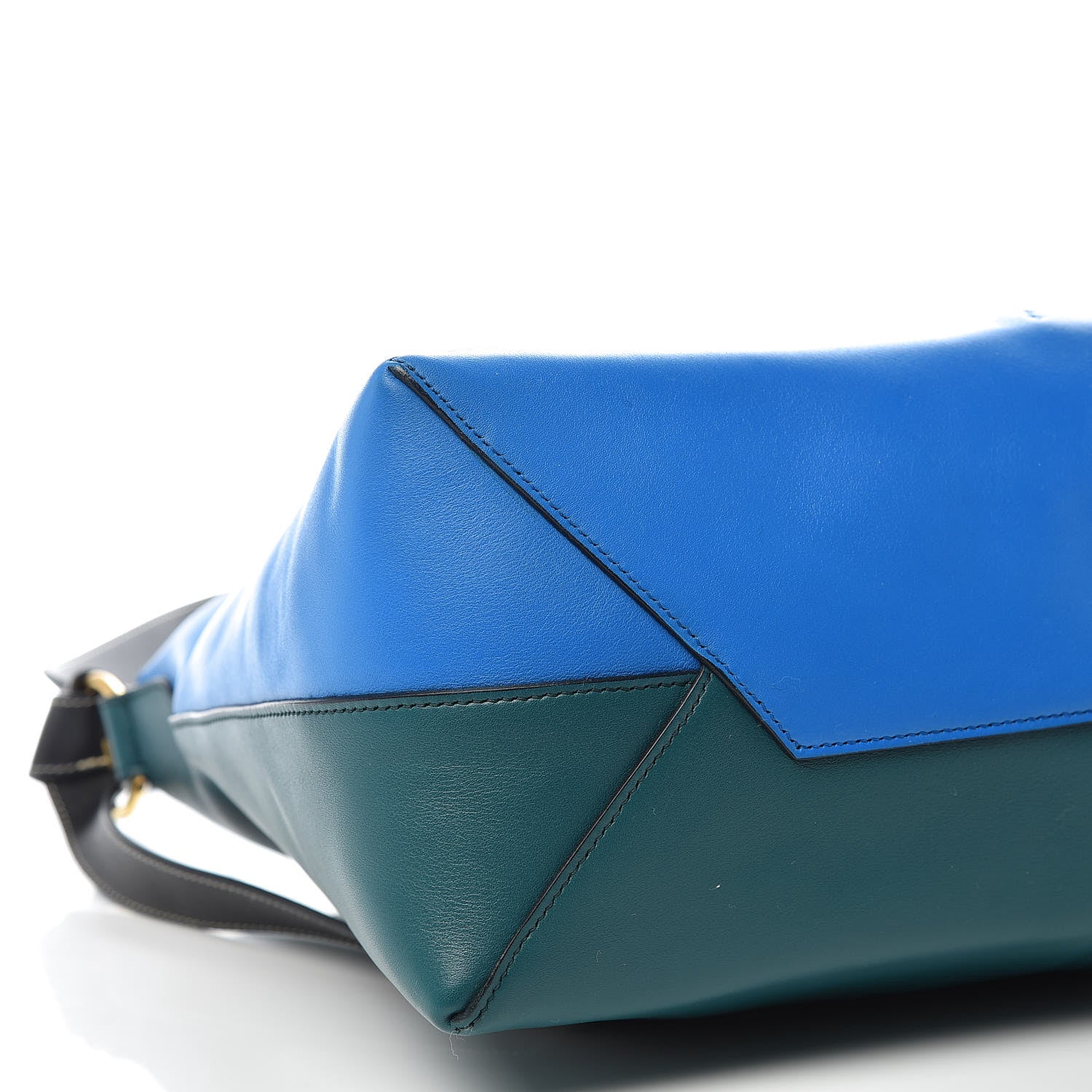 Celine Shiny Smooth Calfskin Zipped Twisted Cabas Bright Blue Peacock 5 of 9