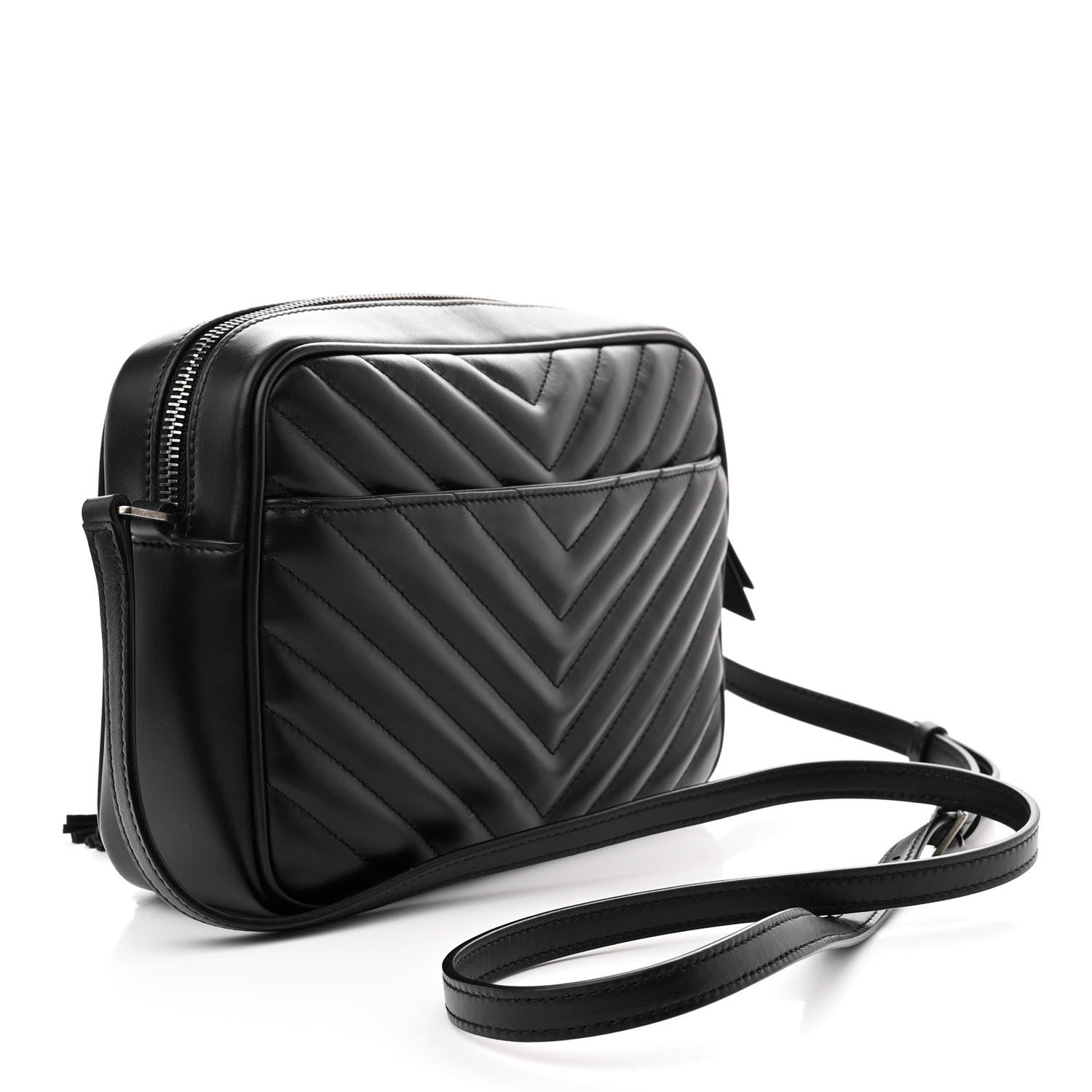 Saint Laurent Calfskin Matelasse Monogram Lou Camera Bag Black 3 of 11