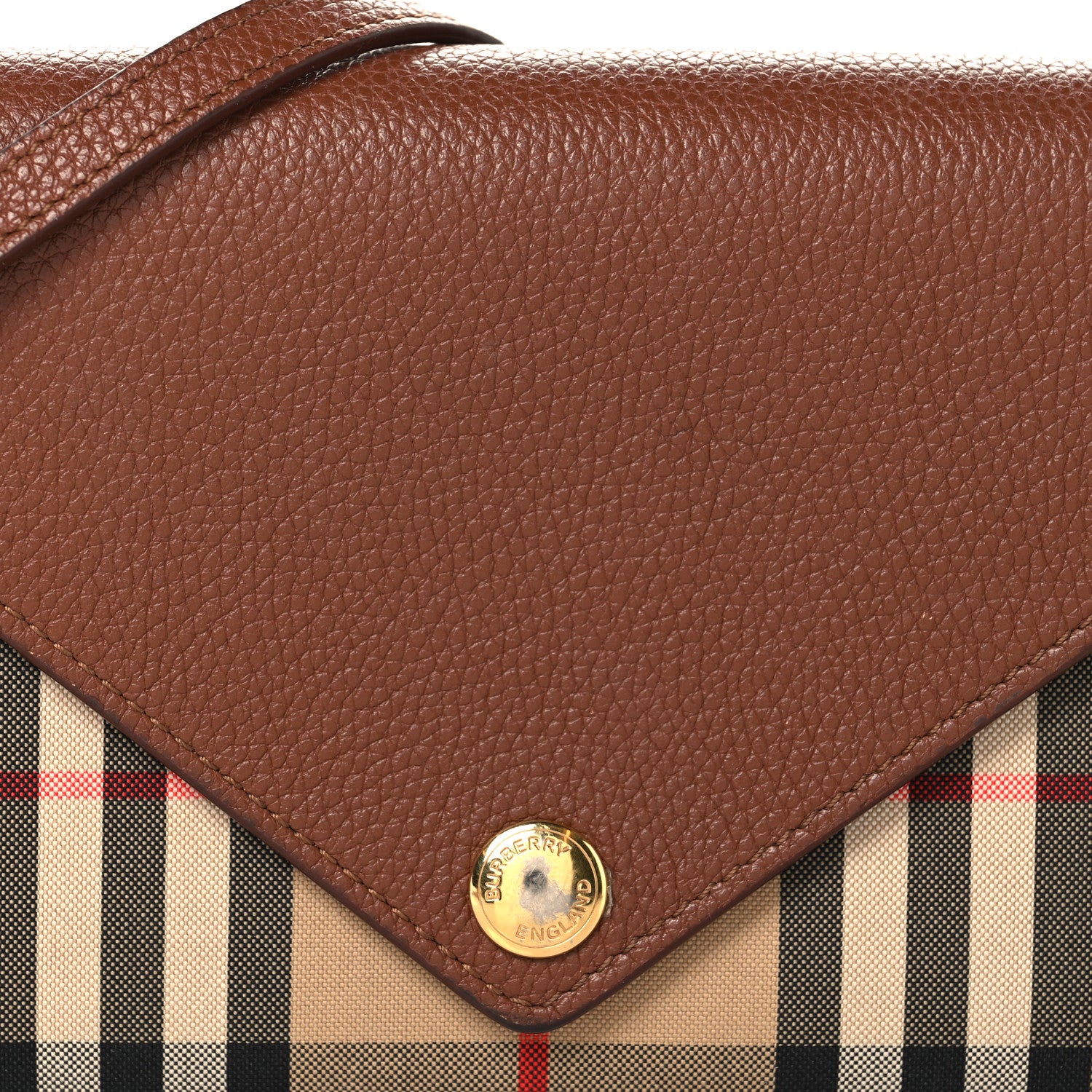 Burberry Grainy Calfskin Vintage Check Wallet With Detachable Strap Archive Beige Tan 7 of 13