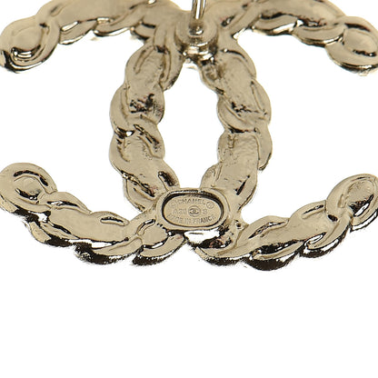 Chanel Enamel Metal Chain French New Wave CC Earrings Red Gold 4 of 5
