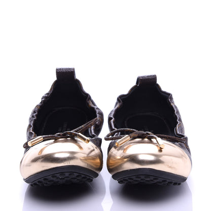 Louis Vuitton Monogram Flirty Ballet Flats 37 Gold 3 of 11