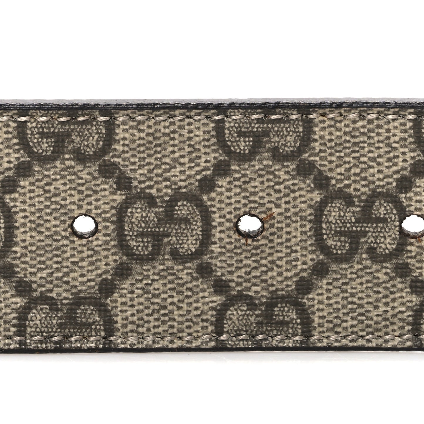 GG Supreme Monogram Calfskin Double G 80 32 Belt Beige Ebony New Acero